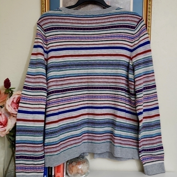 Lambs wool Blend Talbots Sweater Cardigan Collegiate Large Medium Modest - Picture 9 of 11